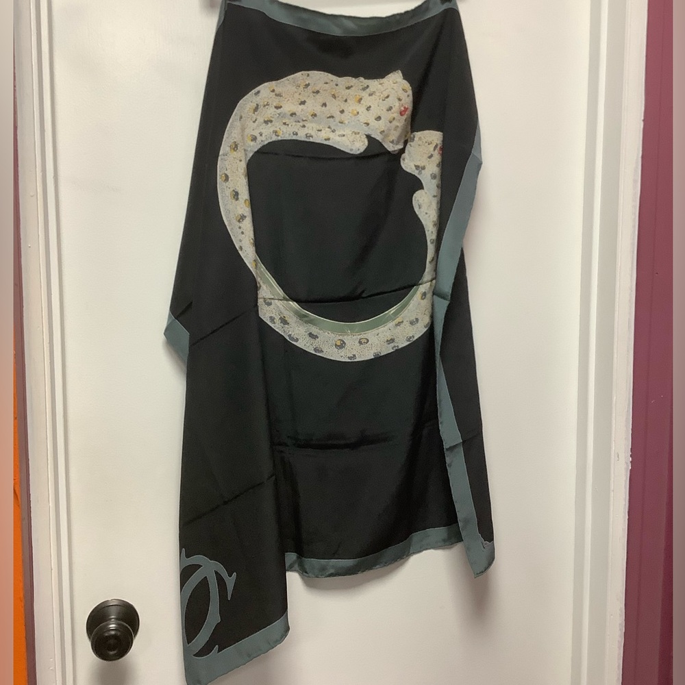 Cartier Signature Panther Print Silk Scarf